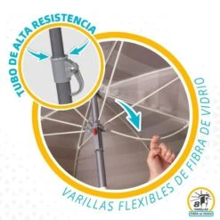 AKTIVE - Parasol Plage Avec Protection UV50, Anti-Vent, Ø 180 Cm -Aventure Aquatique Soldes aktive parasol plage avec protection uv50 anti vent o 180 cm 3