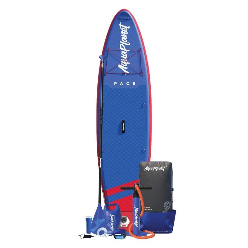 AQUAPLANET Kit Stand Up Paddle Gonflable - Pace Rouge Et Bleu 4 AQUAPLANET Kit Stand Up Paddle Gonflable - Pace Rouge Et Bleu – Image 2