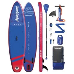 AQUAPLANET Kit Stand Up Paddle Gonflable - Pace Rouge Et Bleu