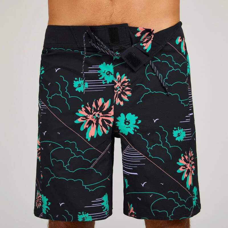 Boardshort Surf 500 19" PARADISE BLACK 8 Boardshort Surf 500 19" PARADISE BLACK – Image 6