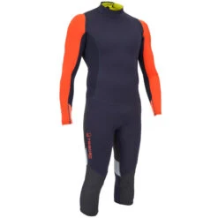 Tribord Combinaison Néoprène 1mm Anti-uv Voile Homme Dinghy 500 Bleu Noir/orange