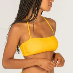 HAUT DE MAILLOT DE BAIN BANDEAU LAURA JAUNE AVEC COQUES AMOVIBLES -Aventure Aquatique Soldes haut de maillot de bain bandeau laura jaune avec coques amovibles 4