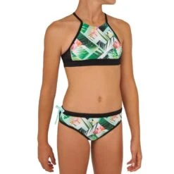 HAUT DE MAILLOT DE BAIN SURF FILLE BRASSIERE VERT BAHA 900 -Aventure Aquatique Soldes haut de maillot de bain surf fille brassiere vert baha 900 2