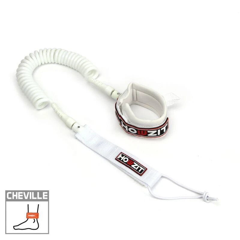 LEASH DE SUP COIL 9' - HOWZIT - BLANC - 3 LEASH DE SUP COIL 9' - HOWZIT - BLANC -