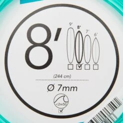 Leash Surf 8' (240 Cm) Diamètre 7 Mm Vert -Aventure Aquatique Soldes leash surf 8 240 cm diametre 7 mm vert 3