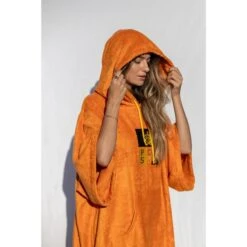Pacifique Sud | Poncho Surf | Orange | Avec Manches -Aventure Aquatique Soldes pacifique sud poncho surf orange avec manches 5