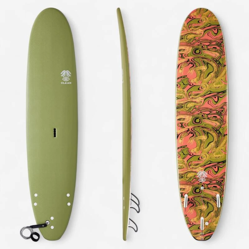 Planche De Surf Mousse 8'6" - 500 Kaki 3 Planche De Surf Mousse 8'6" - 500 Kaki