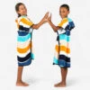 Poncho Surf Enfant 110 à 135 Cm - 500 Wavy Orange Bleu -Aventure Aquatique Soldes poncho surf enfant 110 a 135 cm 500 wavy orange bleu