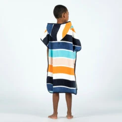 Poncho Surf Enfant 110 à 135 Cm - 500 Wavy Orange Bleu -Aventure Aquatique Soldes poncho surf enfant 110 a 135 cm 500 wavy orange bleu 4