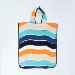Poncho Surf Enfant 110 à 135 Cm - 500 Wavy Orange Bleu -Aventure Aquatique Soldes poncho surf enfant 110 a 135 cm 500 wavy orange bleu 5