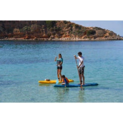 STAND UP PADDLE GONFLABLE DEBUTANT COMPACT S BLANC - JAUNE -Aventure Aquatique Soldes stand up paddle gonflable debutant compact s blanc jaune 1