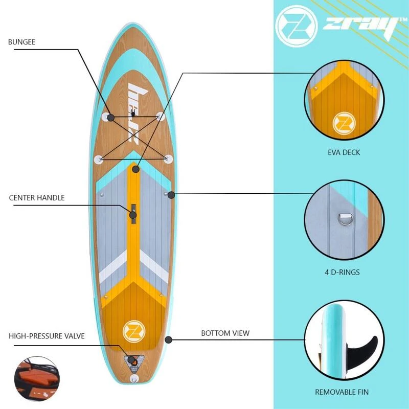 Zray SUP Gonflable Grain 10'8" Dropstitch 325x84x15 Cm (10'8x33"x6") - Option Kayak 4 Zray SUP Gonflable Grain 10'8" Dropstitch 325x84x15 Cm (10'8x33"x6") - Option Kayak – Image 2